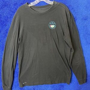 Nike Black Long Sleeve Tee with Small Palm Crest